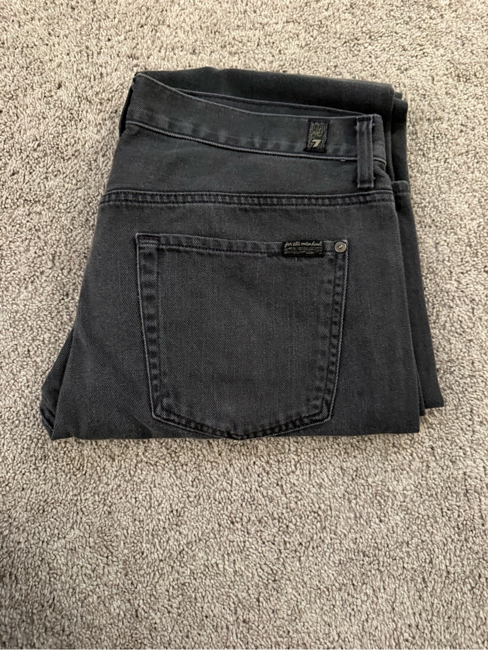 7 For All Mankind Men's Black Slim Straight Jeans